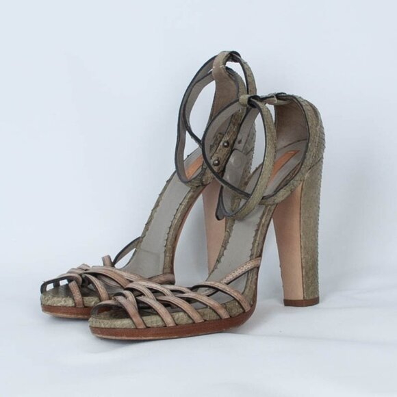 Reed‎ Krakoff Snakeskin Leather Sandal Heels Size 37 - Picture 6 of 11